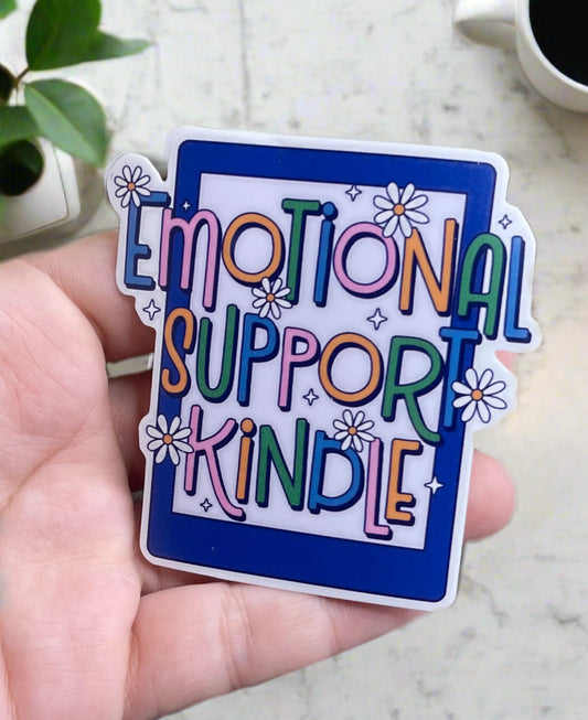 EMOTIONAL SUPPORT KINDLE VINYL STICKER  | Car Decal | Laptop Decal | Reader