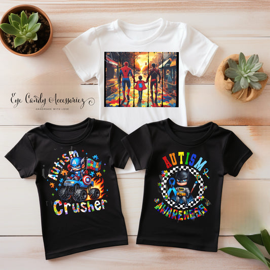 SUPERHERO AUTISM AWARENESS T-SHIRT  | Kids Shirts | Adult T-Shirt | 24 Designs