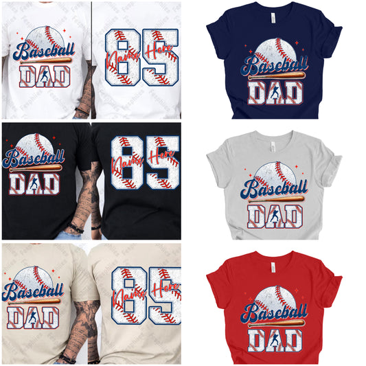 Baseball Dad Adult T-Shirt | Crewneck Sweater | Hoodie|  Father's Day | Sports | Custom Made| Gifts | Men's Shirts