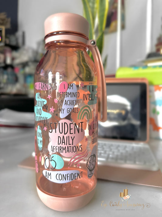 Student Daily Affirmations- 24oz Plastic Water Bottle