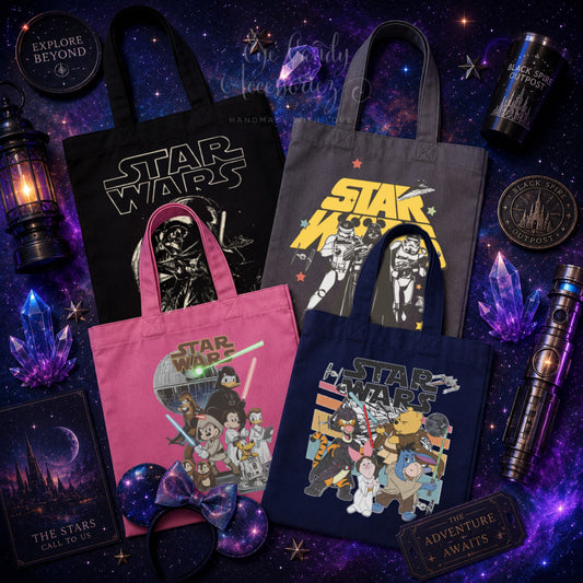 Vintage Galaxy Theme Park Reusable Tote Bag | Magical Canvas Tote | Park Day Essentials | Vacation and Travel Accessories | Shopping