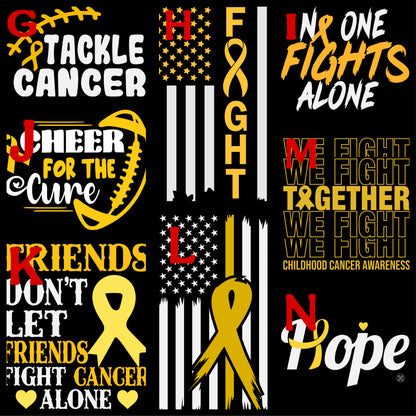Fight & Tackle Childhood Cancer | Adult T-Shirt | Hoodie | Sweater | Awareness