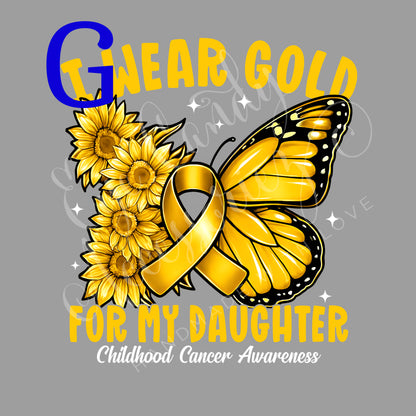 I Wear Gold For My Daughter | Childhood Cancer Awareness Ceramic Mug