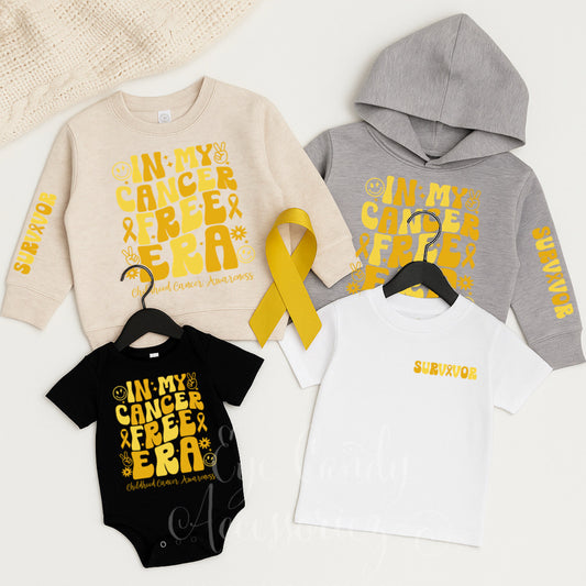In My Cancer Free Era | Survivor | INFANT & TODDLER T-Shirt | Hoodie | Sweater | Childhood Cancer Awareness