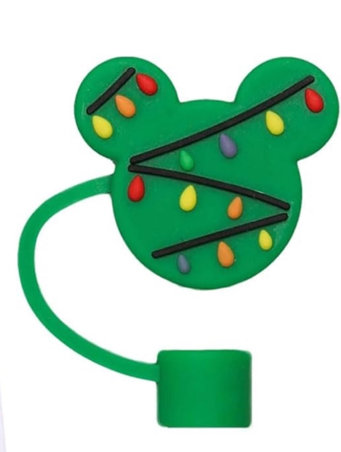 Mouse Head  Silicone Holiday Straw Topper- For REGULAR STRAWS ONLY