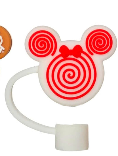 Mouse Head  Silicone Holiday Straw Topper- For REGULAR STRAWS ONLY