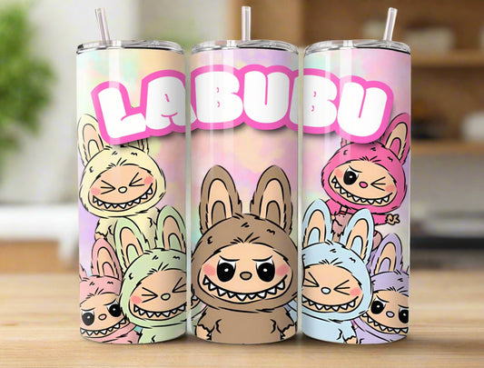 LABUBU Cartoon 20oz Skinny Stainless Steel Tumbler | Viral Monsters | Water Bottle