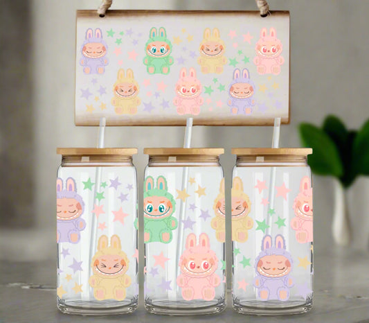 LABUBU MONSTERS 16OZ CUPS | Viral Monsters | Kids Cups | Glass Can | Plastic Acrylic Can