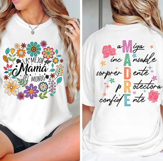 La Mejor Mama Del Mundo Adult T-Shirt | The Best Mom in The World | Mother's Day | Spanish Mother's Day