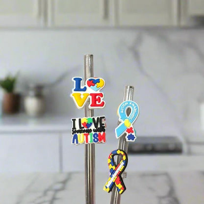 Autism Awareness Straw Topper for Standard Straws