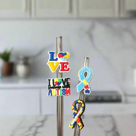 Autism Awareness Straw Topper for Standard Straws