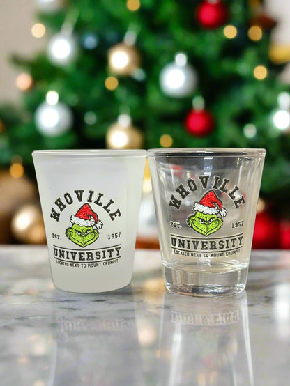 Who University Shot Glass- 1.5oz Clear & Frosted