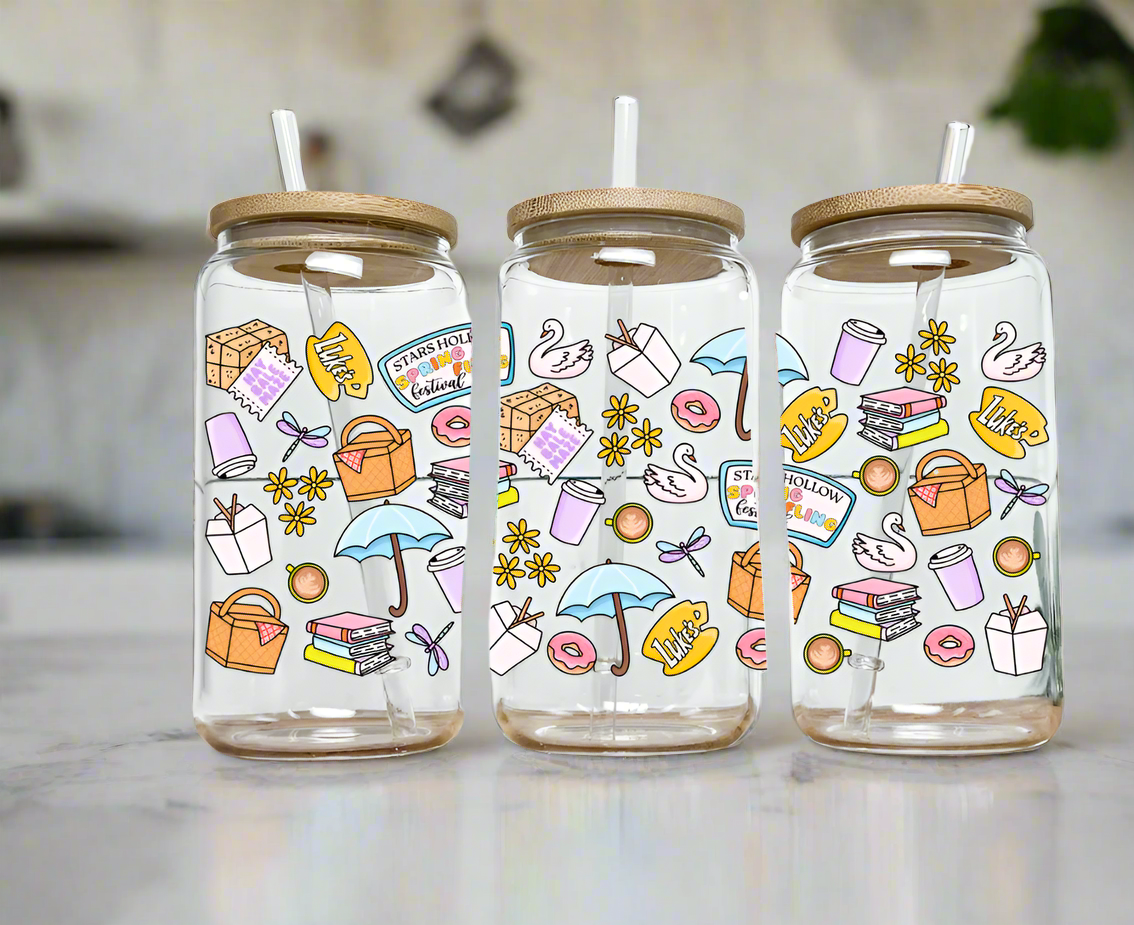 Stars Spring Fling- 16oz Glass Can