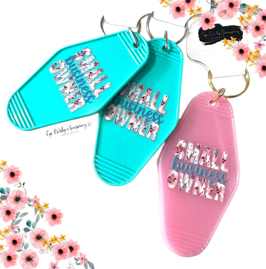 Small Business Owner Retro Style Keychain
