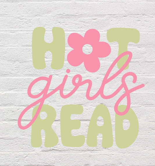 Hot Girls Read - Vaso verde de 40 oz con asa y pajita