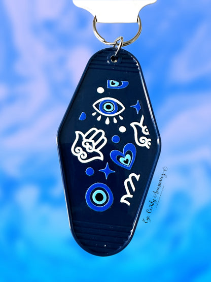 Evil Eye Retro Style Keychain