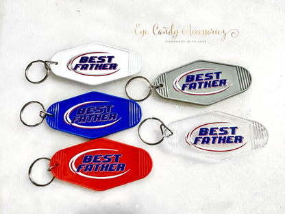 Best Father Retro Style Keychain