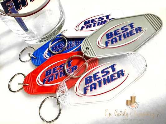 Best Father Retro Style Keychain