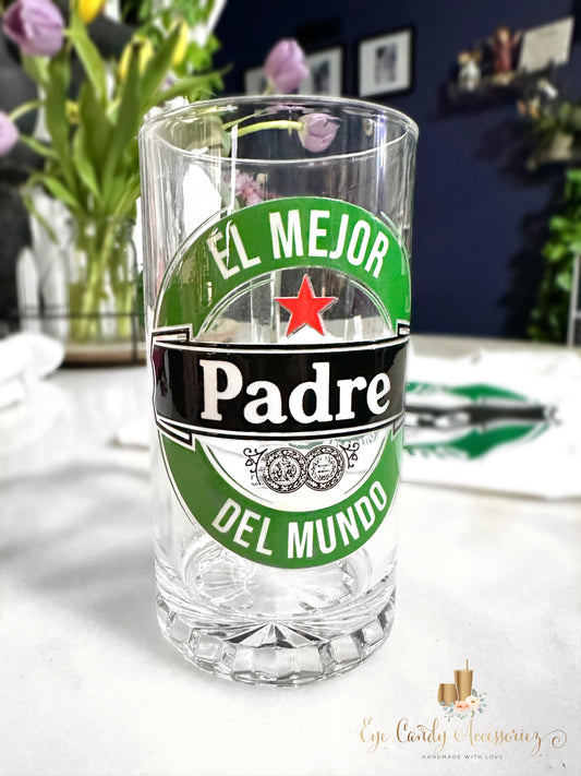 El Mejor Padre Del Mundo Taza De Cerveza Y Lata De Vidrio