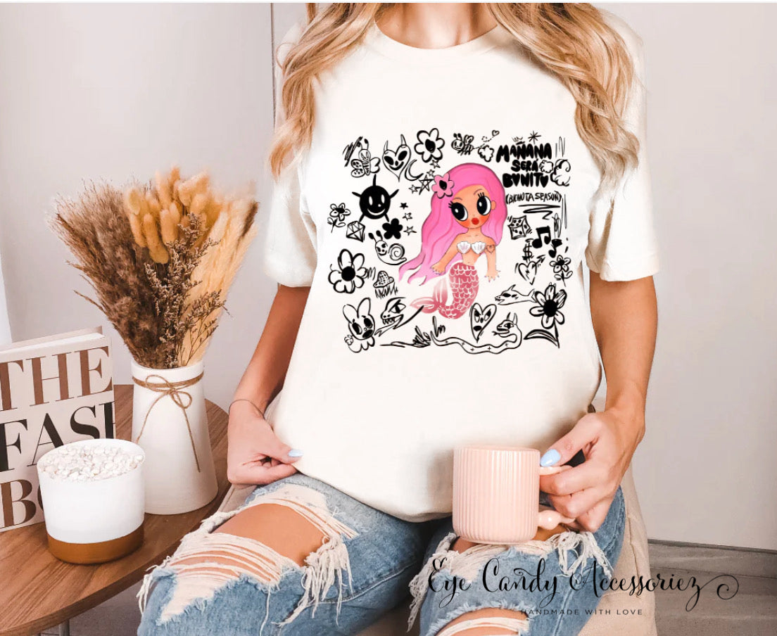 MSB Pink Mermaid - Adult & Kids-White T-Shirt/Hoodie/Sweater