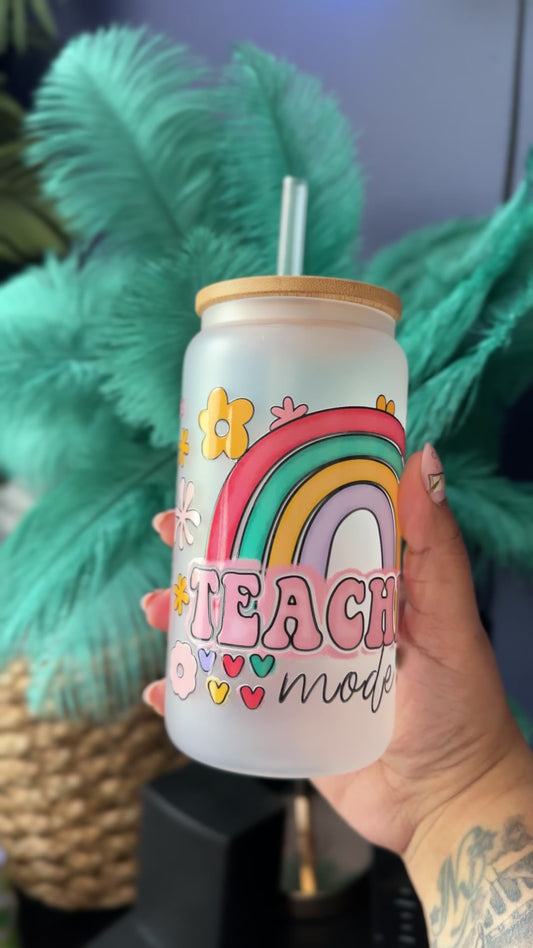 Taza para profesores con pajita y tapa