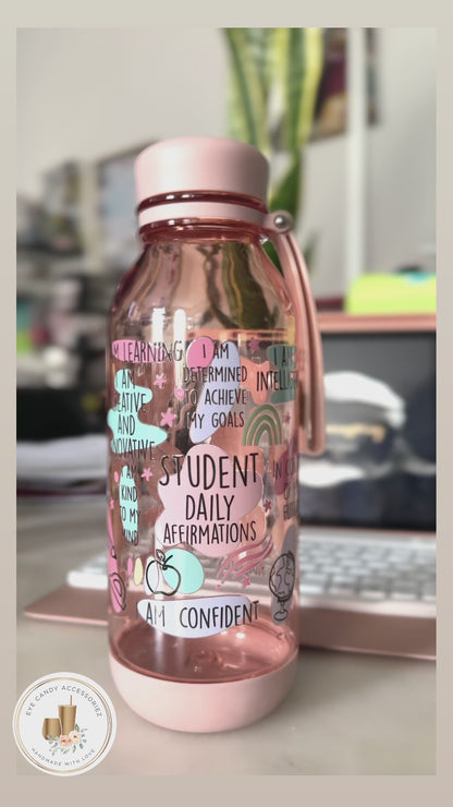 Student Daily Affirmations- 24oz Plastic Water Bottle