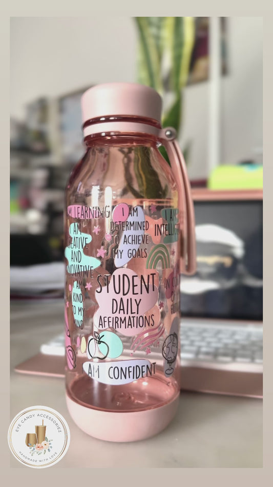 Student Daily Affirmations- 24oz Plastic Water Bottle