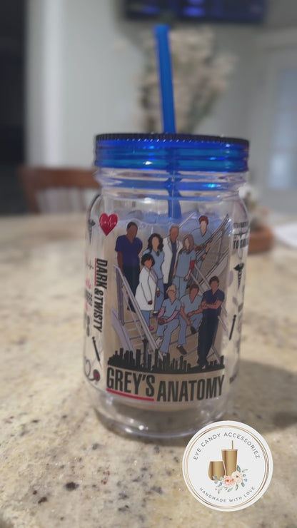 Medical Anatomy Cup w/Straw and Lid