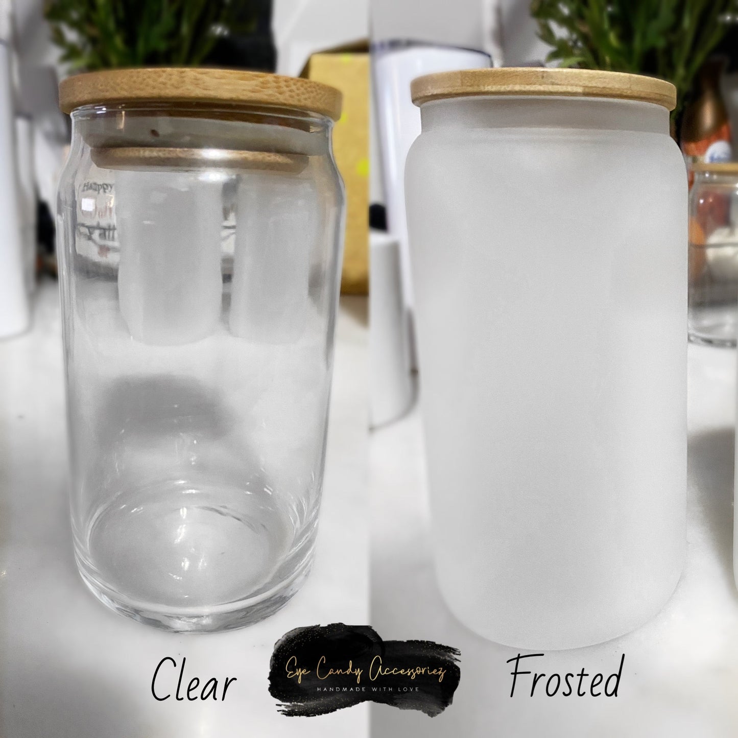 Latas/tazas/vasos de vidrio mágicos de Navidad - 10 diseños disponibles