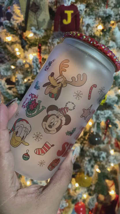 Magical Xmas Glass Cans/Mugs/Tumblers  - 10 Designs available